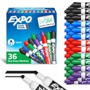 EXPO Dry Erase Markers, Low Odor Ink, Assorted Colors, Chisel Tip, 36 Count