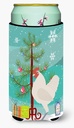 Caroline's Treasures BB9204TBC German Langshan Chicken Christmas Tall Boy Hugger, Teal Can Cooler Sleeve Hugger Machine Washable Drink Sleeve Hugger Collapsible Insulator Beverage Insulated Holder