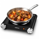 Cusimax Hot Plate Electric Burner Single Burner Cast Iron hot plates for cooking Portable Burner 1500W with Adjustable Temperature Control Stainless Steel Non-Slip Rubber Feet, Upgraded Version