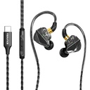 Sounce BassEngine Type-C In Ear Wired Earphones 14.2mm Dynamic Driver HD Mic Ergonomic Earbuds Anti Tangle TPE Cable In Line Music Call Controls Deep Bass Clear Sound for Everyday Use ProSeries(Black)