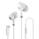 Kratos Tune V5 C Type Earphones Wired, Deep Bass Drivers Earphone, Inline Control Type c Headphones with Mic, Sweat Resistant, Comfort Fit Type c Earphone with Volume Control,Metallic c pin Earphones