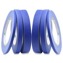 BOMEI PACK 6Pack Blue Painters Masking Tape, 1/4” 1/2” 3/4” X 60yds Multi Size Painting Paper Tape, Clean Removal with No Residue