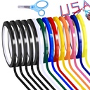 Supla 10 Colors 14 Rolls Whiteboard Art Tape 1/4" Wide X 55yd Long Per Roll Artist Tape Marking Grid Tapes Chart Graphic Tape Single-Side Self-Adhesive Mara Tape with a Scissor for Art Board Outdoor