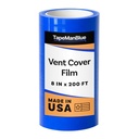 TapeManBlue Vent Cover Film, 8 inch x 200 feet, Perforated for Easy Use, Made in USA, Blue Self Adhesive Protective Film for HVAC Vents and Floor Registers with Clean Removal