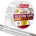 XFasten Self-fusing Silicone Tape Pro, Clear, 1.5-Inch x 15-Feet, 30mils Extreme Silicone Repair Pipe Tape for Electrical, Radiator Hose, Garden Hose, Coax Plumbers Water Seal and Stretch Tape