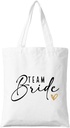 Team Bride Canvas Tote Bag, Wedding Party Bridesmaid Gift, Cute Bridal Squad Reusable Shopper, Perfect for Bachelorette Parties & Wedding Prep. (068)