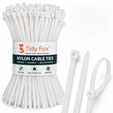 Tidy Fox Heavy Duty Nylon Cable Ties, Self Locking Zip Ties, 12 inch (300 mm) x 3.6 mm, Pack of 100, White, for Cable Management, Garden and Outdoor Use, Made in India