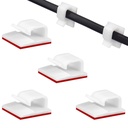 SOULWIT 50 Pcs Self Adhesive Cable Management Clips, Cable Organizers Sticky Wire Clips Cord Holder for TV PC Laptop Ethernet Cable Desktop Home Office (White)