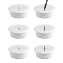 Serplex 6Pcs 2-Inch Circular Desk Cable Grommets, Table Hole Cover, White