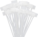 100Pcs 4" Zip Ties Write Wire Power Cable Label Mark Tag Nylon Self-Locking Tie Network Cable Marker Cord Wire Strap Zip Suitable For Organizing All Computers, TV, Modem And Other
