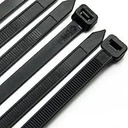 ELA Cable Ties 8 Inch 200 MM x 3.0 MM BLACK NYLON ZIP WIRE ORGANISER SELF LOCKING TIE (100 Pieces)
