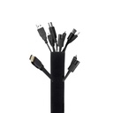 Wonder Care Soft Neoprene Cable Sleeve Wrap Cover Management Cord Wire Hider System with Zipper for TV Computer Office Home (Black, 19-20 Inch) - 1 Piece