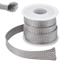 UNICRAFTALE 304 Stainless Steel Expandable Braided Cable Sleeve Knitting Scalable Network Ribbon Flat Cable Sleeve Cord Protector Wire Loom Tubing for Protect Cables 4m/roll