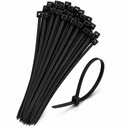 MSTICK Heavy Duty Strong Zip Wire Fastener - 8 Inch (200mm x 4.8mm) Heat Resistant Self-Locking Cable Ties for Indoor & Outdoor Use - Pack of 100, Black