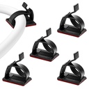 SOULWIT 50Pcs Adjustable Cable Management Clips, Adhesive Organizers Sticky Wire Clips Cord Holder for TV PC Ethernet Under Desk Wall Home Office, Black