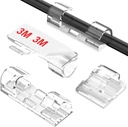 Cable Clips with Strong Self-Adhesive Clear Wire Holders for Wall Durable Plastic Cord Management Organiser Clamps (20 pcs)