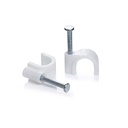 Rpi shop - 8mm Diameter wire Fastener Circle Cable Clip With Metal Nail For Cable Management Pack Of 50 Pcs
