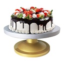 PANCA Cake Decorating & Icing Turntable | Signature Edition 12-Inch 360° Rotating Cake Stand for Baking & Serving | Fiber Cake Turntable with Silver Top & Golden Base | Professional Cake Decorating Stand