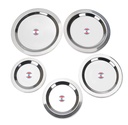 KC Stainless Steel Heavy Gauge Ciba/Lids/Tope/Cheeba Cover Set of 5 Pcs (14.5cm, 15.5cm, 16.5cm, 18.0cm, 19.0cm), Silver