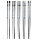 INKULTURE 5 Pairs Reusable Metal Stainless Steel Chopsticks Dishwasher Safe Lightweight Easy to Use Metal Chop Stick Utensils