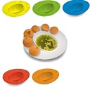 TWOK Food-Grade Melamine Snack Serving Plates – Set of 6 | Pani Puri, Bhel, Chaat, GOL Gappa, Appetizer & Snack Plates