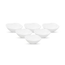 La Opala Diva Quadra Collection Opal Glass Crockery | Vegetable Bowl 210 ml Set of 6 Plain White | Square Bowls for dal & Condiments | Microwave Safe | 100% Vegetarian | Extra Strong, Light & White