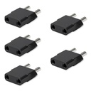 MX World Conversion Europe to India Plug Adapter Type D | Moulded Round 2 Pin to Round 4mm Indian Plug Converter | Universal Travel Power Adapter for Imported Electronics | Pack of 5
