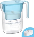 Waterdrop Water Filter Pitcher, 200-Gallon Long-Life, Countertop NSF Certified Water Purifier, Replaces 6,400 Plastic Water Bottles a Year, Reduces Chlorine, PFOA/PFOS, 7-Cup, Blue