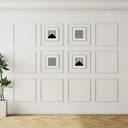 12 Set Accent Wall Molding Kit Premade Wainscoting Panels Wall Molding Peel and Stick Panel White Pre Cut Trim for Walls Picture Frame Molding for Home Decoration(20 x 20 Inch)