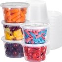 Deli Containers with Lids - 16 Oz 24 Pack Soup Freezer Take Out Plastic Bowls with Airtight Lids - Microwavable, No Spill, Reusable BPA-Free for Food Meal Prep and Storage, Snacks Salads - Clear, Pint