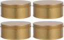 Cabilock 4pcs Large Metal Tin Boxes for Cookies and Candies Round Storage Containers with Lids Elegant Packaging for Kitchen Counter and Birthday Party Favors