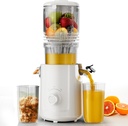 Cold Press Juicer, Juicer Machines Vegetable and Fruit with 5.3" Large Feed Chute, Electric Juicers of Pulp Seperation with 99% High Juice Yield, Preserves Nutrients, BPA Free, Easy to Clean, White