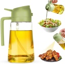 2-in-1 Olive Oil Dispenser Bottle, Spray and Pour, Multi-Use Kitchen Gadget, Food-Grade, Salad Dressing, Air Fryer, Healthy, BBQ, Barbecue (Green)