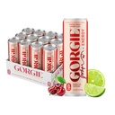 GORGIE Jordyn Jones Cherry Lime, Sugar-Free Natural Energy Drink Sparkling, Healthy Energy Drinks - Green Tea, Biotin, B Vitamins -150mg Caffeine, Vegan, & Low Calorie (Pack of 12)
