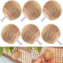QNNEFF 6 Pack Boho Dresser Knobs Nautical Twisted Rope Design 1.57inch/40mm Rustic Wood Furniture Hardware Knobs for Farmhouse Cabinets Kitchen Cupboards Dresser Bedroom Nursery
