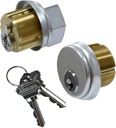 Brass Mortise Cylinder with SC Keyway, Thumbturn, and Keys. Commercial-Grade storefront Door Lock Cylinder for Aluminum Doors, Ideal for Shop Door Lock Replacements. Includes 1 Set in Silver Finish.