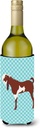 Caroline's Treasures BB8064LITERK Jamnapari Goat Blue Check Wine Bottle Hugger Bottle Cooler Sleeve Hugger Machine Washable Collapsible Insulator Beverage Insulated Holder