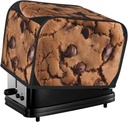 Chocolate Cookie 2 Slice Toaster Covers Dustproof Splash-Proof Bread Machine Cover Fingerprint Protectors Small Washable Kitchen Appliance Cover Universal Size