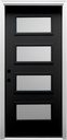 National Door Company, Exterior Single Door, Fiberglass Smooth, 36" x 80", 4-Lite, Spotlight Collection, Right-Hand Inswing