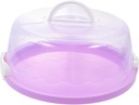 Cabilock 1pc Handheld Cake Storage Box Portable Cake Carrier Handle for Versatile Dessert Box Violet for Birthdays and Home Use