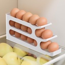 Egg Holder for Fridge, Auto Rolling Egg Roller/Dispenser/Organizer/Storage/Container for Refrigerator, Countertop, Kitchen, Space-saving Egg Tray for 18 Eggs, 3 Tiers, 1 Pack