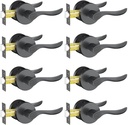 Privacy Door Levers, 8 Pack Black Door Handles Interior Door Levers Keyless Lockset, Heavy Duty Reversible Wave Levers for Bedroom Bathroom