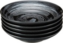 せともの本舗 Set of 5 Noodle Plates/Pasta Dish, Hayase Black 7.5 Mitsuwa Noodle Plate, 9.1 x 2.0 inches (23 x 5 cm), Japanese Tableware, Sake Cup, Restaurant, Inn, Commercial Use