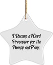 Sarcastic Word Processor Gifts, I Became a Word Processor for The Money and Fame., Word Processor Star Ornament from Friends