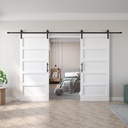 Fredbeck Double 38inx84in White Sliding Barn Doors and Hardware Included