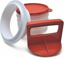 Tupperware Hamburger Press and Freezer Set in Chili Red
