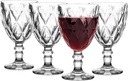 Wine Goblet Set of 4 - Stemmed Water Goblets 11.5 oz - Glass Cup Set - Clear Beverage Wine Glasses