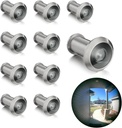TOGU 10 Sets TG3016NG-SN UL Listed Solid Brass 220-degree Door Viewer with Heavy Duty Privacy Cover for 1-3/8" to 2-1/6" Doors, Satin Nickel Finish