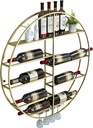 Wine Rack Display Stand Round Wine Rack Wall Mounted Wine Glass Goblet Holder Hanging Wine Bottle Racks Metal Floating Storage Display Shelves for Bar Wine Cellar Kitchen Counter ( Size : 60x11x60cm )