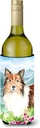 Caroline's Treasures CK2522LITERK Mountain Flowers Sheltie Wine Bottle Hugger Bottle Cooler Sleeve Hugger Machine Washable Collapsible Insulator Beverage Insulated Holder